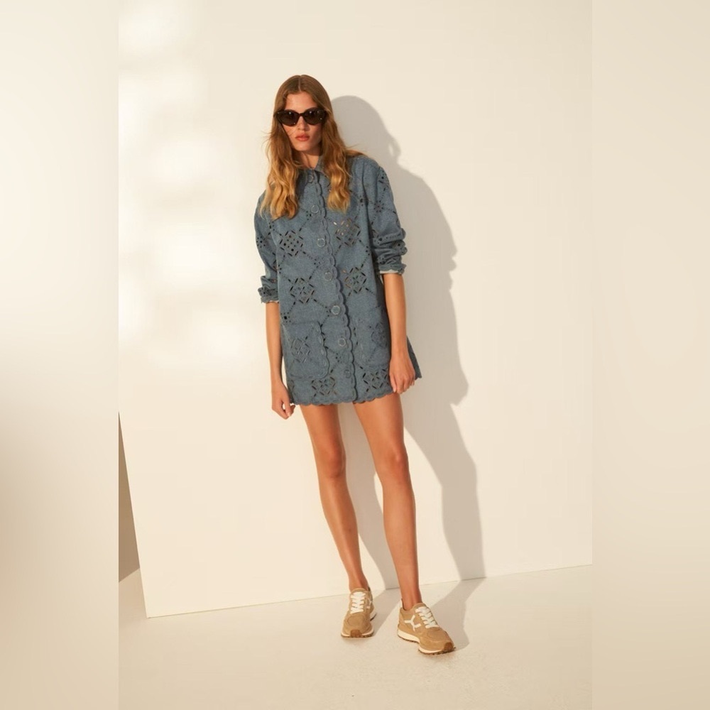 Veronica Beard Erilyn Eyelet Shirtdress NWOT